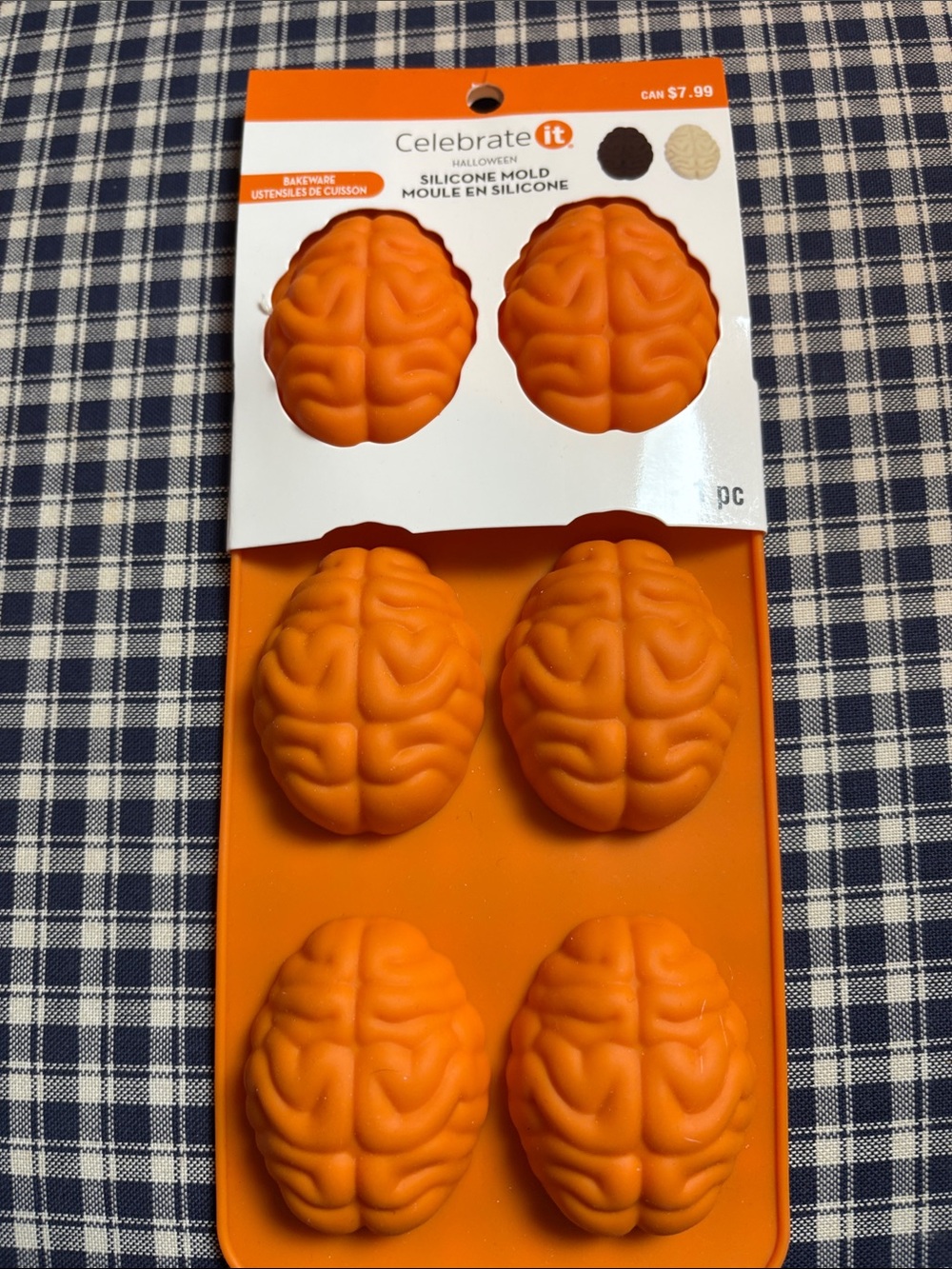 Celebrate It Orange Brain Silicone Molds - 6 Cavity Set